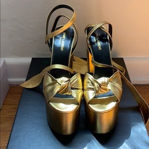 Worn Once! New SAINT LAURENT Paige Sandal Platform